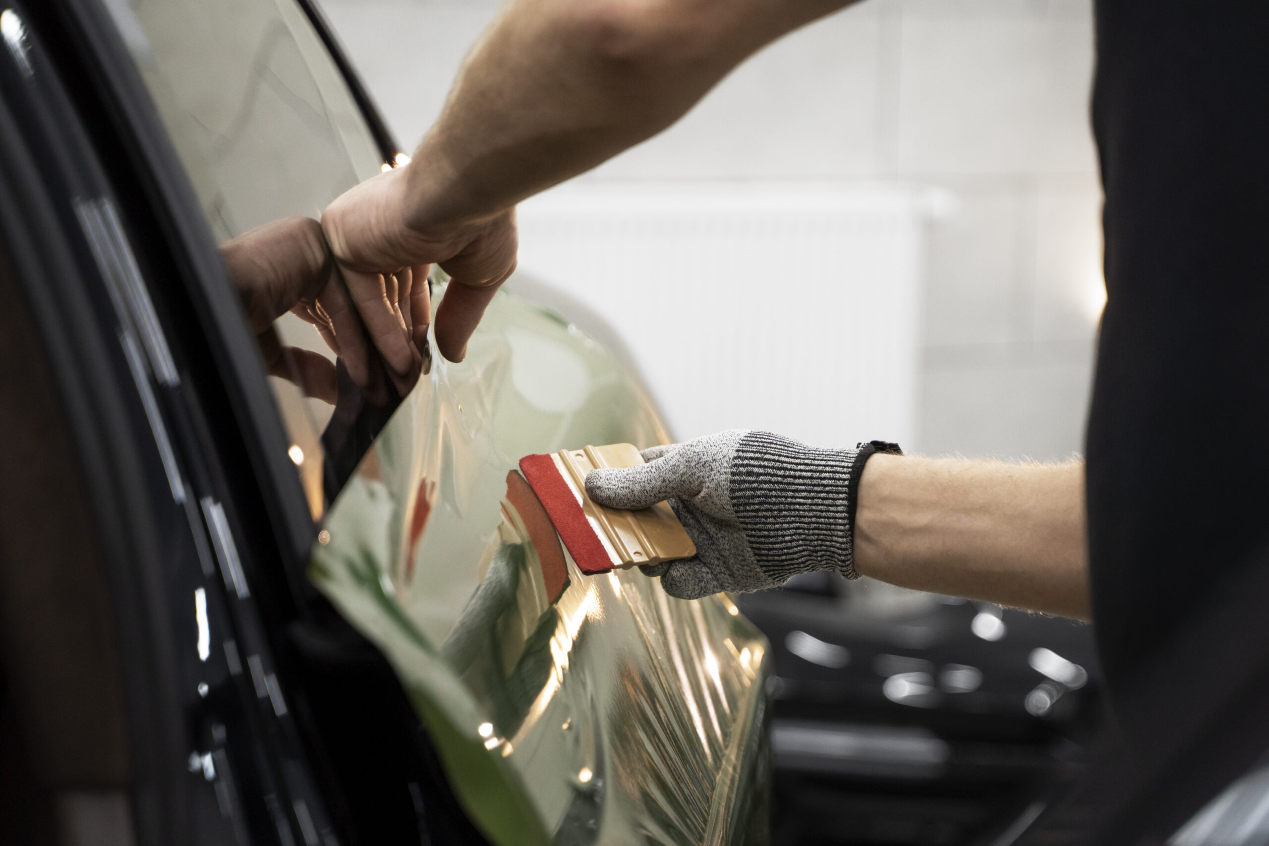Person Working Car Wrapping